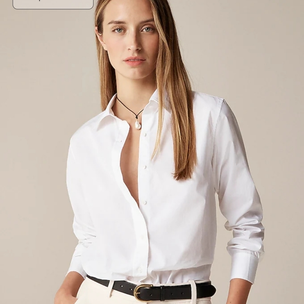 NWT J.crew Regenerative Jules classic-fit shirt White cotton poplin Cn474